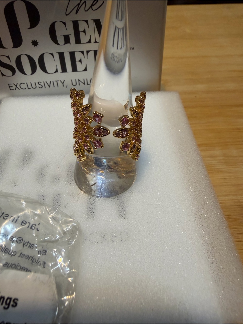 Eternally Angelic Wings: Pink Corundum on Gold
